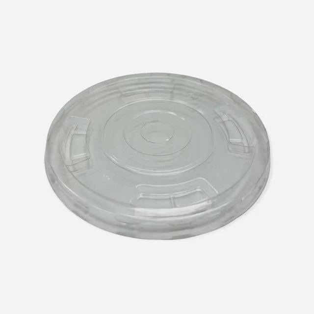 picture of a sample of the compostable clear flat lid