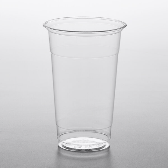 picture of a sample of the compostable clear 20 oz cup