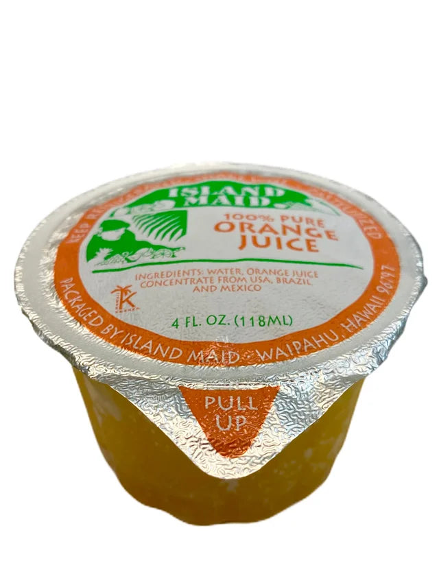 picture of Island Maid 4oz 100% Orange Juice with foil top lid