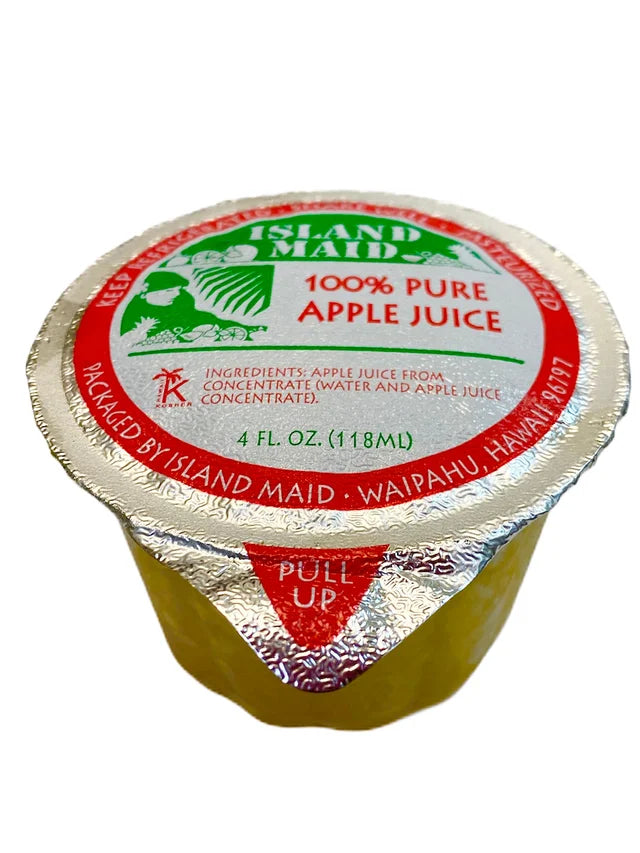 picture of Island Maid 4oz 100% Apple Juice with foil top lid