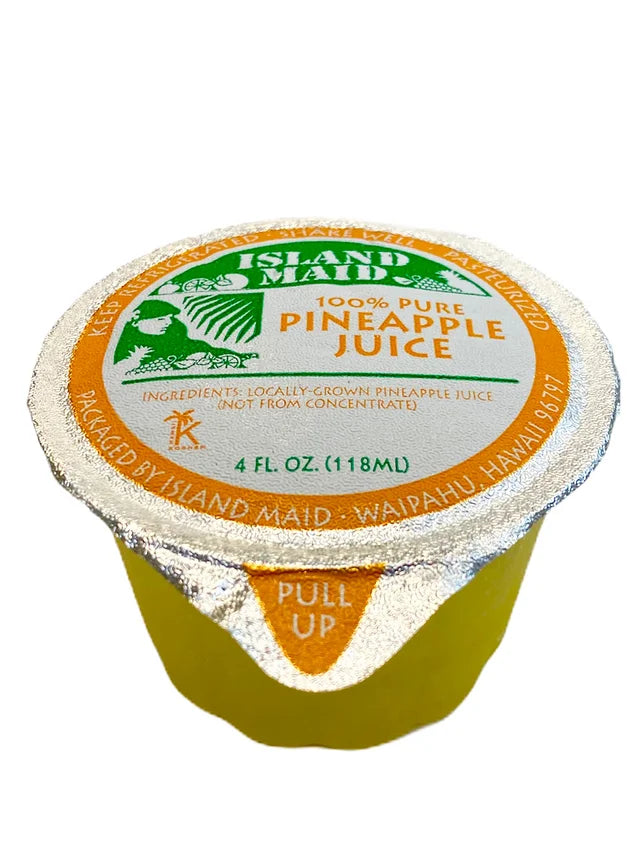 picture of Island Maid 4oz 100% Pineapple Juice with foil top lid