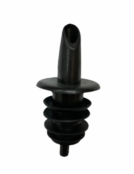 picture of a sample of the black plastic pour spout up close